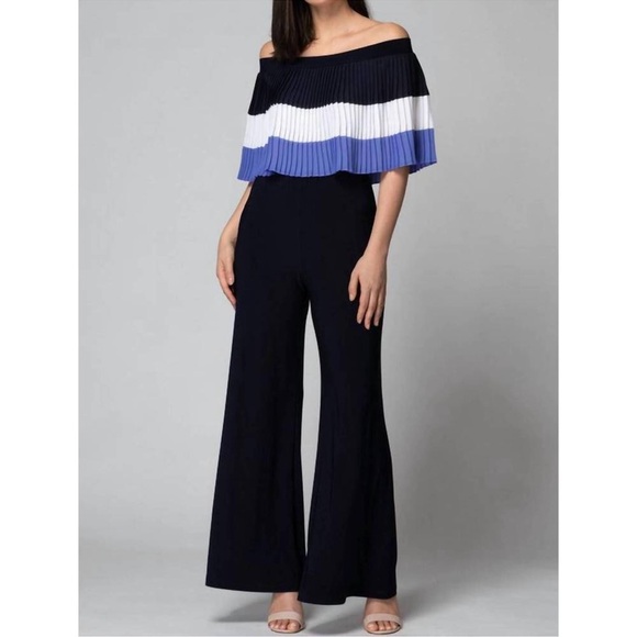 JOSEPH RIBKOFF Pants - NEW JOSEPH‎ RIBKOFF pleated jumpsuit in midnight blue sz 14